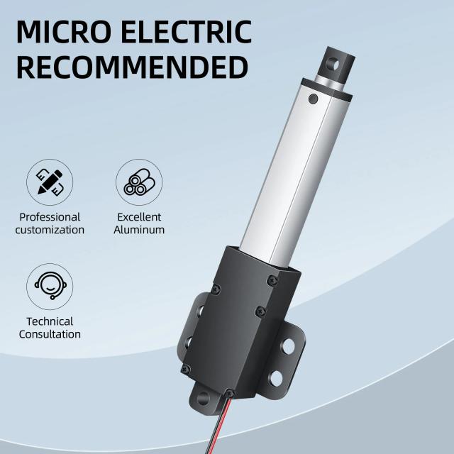 Mini Atuador Linear Elétrico Telescópico 6V/12V/24V DC - Curso 10-200mm