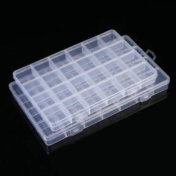 Multifuncional Caixa Organizadora de Plástico Transparente com Grades, Recipiente, Craft Armazenamento para Contas, DIY Jóias Arte, 24 28 Grades - Image 2