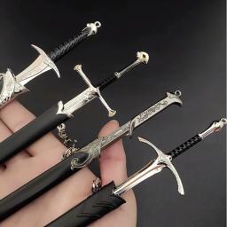 Arma Medieval do Senhor dos Anéis F, Aragorn Brilhante, Narthil Metal Katana, Espada Samurai, Enfeites Chaveiros, Presentes Toy, 22cm - Image 6