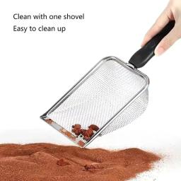 Colher De Areia De Aço Inoxidável Réptil Pá De Metal Sifter Fine Mesh Terrarium - Image 1
