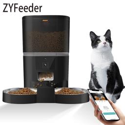 Alimentador automático inteligente Pet com gravador de câmera, 4L, cães pequenos Food Dispenser, Timing Quantitative Double Bowl, gatos - Image 1