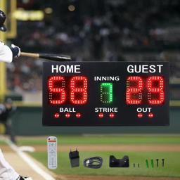 Placar de beisebol digital com controle remoto, Marcador eletrônico, Cerca de competição interna, Marcador para a prática, treinamento - Image 3