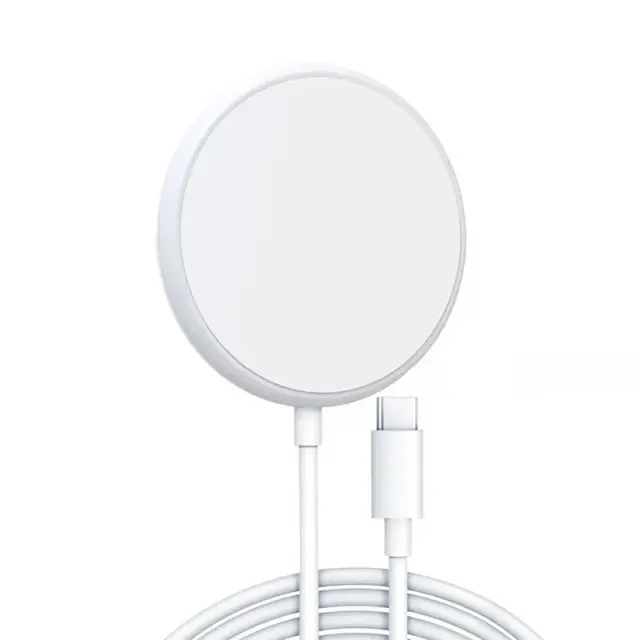 Carregador Magnético Magsafe Transparente USB-C para iPhone 12-16 Pro Max