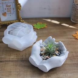 Mão Molde De Gesso Para Fundição De Resina, Artesanato De DIY, Armazenamento De Jóias, Castiçal, Panela Suculenta, Decoração De Casa Presente, 1Pc - Image 2