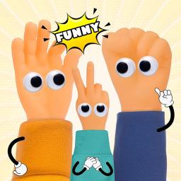 Mini borracha plana Little Finger Puppets, mãos minúsculas para crianças, Puppet Show, Prank Gag, festa de performance, Pet Gifts, 4pcs - Image 6
