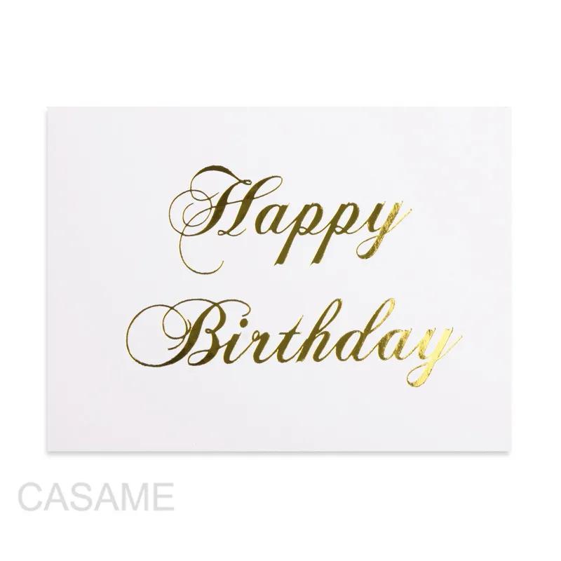 Mini cartão de agradecimento gravado em ouro, 48 unidades, comemoração, feliz aniversário, natal, festa, casamento, carta, cartões de saudação - Image 1