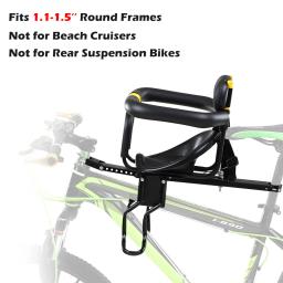 Assento de segurança dianteiro de bicicleta para crianças, sela com apoio de pedais, encosto, MTB, bicicleta de estrada, cadeira infantil, quente - Image 4