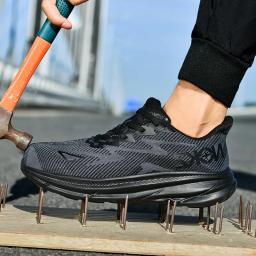 Sapatos de segurança leves homens tênis de dedo do pé de aço anti-facada anti-esmagamento botas de segurança de trabalho moda homem sapatos de trabalho calçados de proteção - Image 4