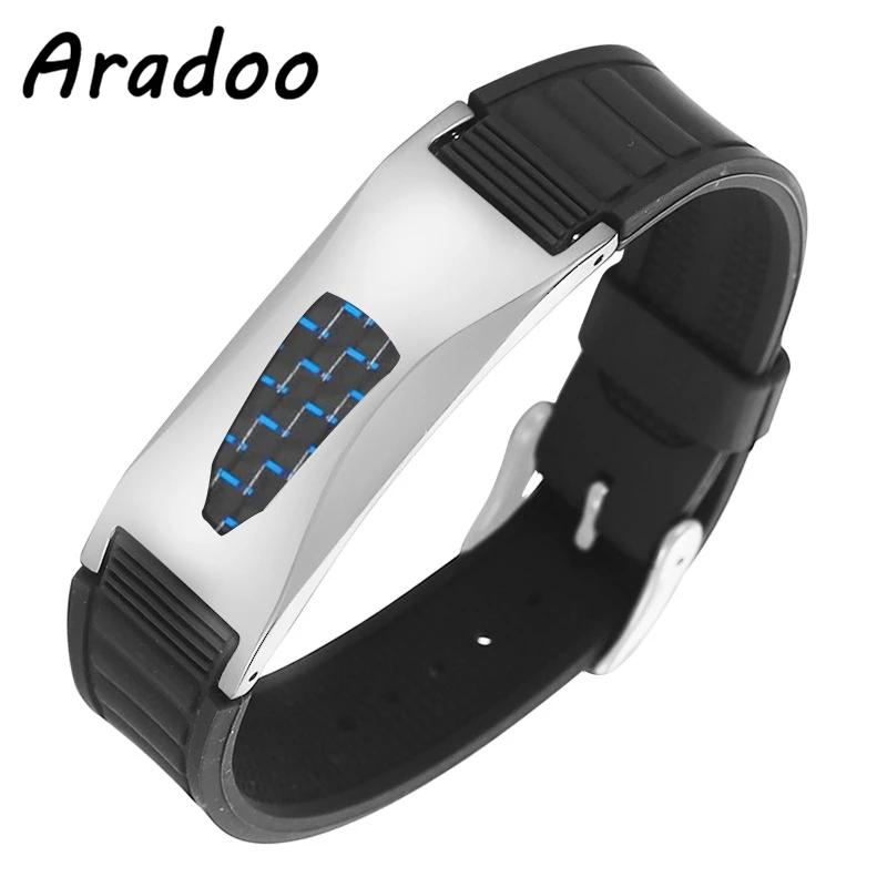 ARADOO Pulseira Esportiva Magnética para Homens e Mulheres, Pulseira De Silicone De Fibra De Carbono, Pulseira De Equilíbrio, 7 em 1 - Image 1