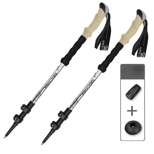 Bastões de Trekking Telescópicos Ultra Leves Premium Ajustáveis com Bloqueio Rápido - Ideal para Caminhadas (2 Peças)