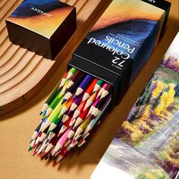Profissional Conjunto De Lápis Colorido Oleoso, água Solúvel Esboço Desenho Lápis, Material De Arte Escolar, Não Fácil De Quebrar, 12-72 Cores - Image 1