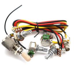 1 conjunto de fios de fiação guitarra prewired 2v2t 3way interruptor alternância jack 500k potes - Image 2