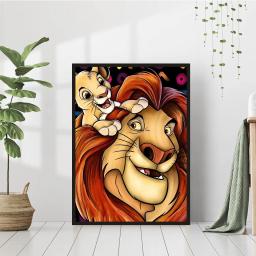 Disney Impresso Cross Stitch Kits O Rei Leão Bordado, Desenhos animados criativos Hobbies, Linha de algodão artesanal animal, Decoração para casa - Image 3