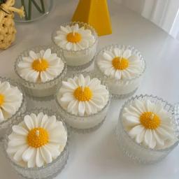 Silicone Vela e Molde De Gesso, 3D Margarida Flor, DIY Resina e Argila Artesanato Suprimentos, 1Pc - Image 1