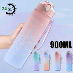 Kawasima-900 ml garrafa de água esportiva, com marcador de tempo, à prova de vazamentos, portátil, fitness, bpa livre - Image 1