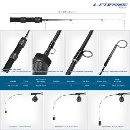 Leo 51cm vara de pesca carretel conjunto combinado vara de pesca portátil com carretel ultra-curto antiderrapante aperto equipamento pesca pescador engrenagem - Image 6