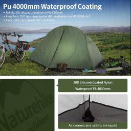Naturehike barraca de ciclismo para 1 pessoa, 20d, ultraleve, à prova d'água, 4 estações, camada dupla, barraca de pesca, acampamento ao ar livre - Image 6