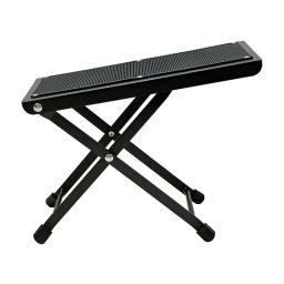 Apoio para os pés da guitarra, estribo do metal, preto, altura ajustável, antiderrapante, dobrável, apoio do pé, peças da guitarra, acessórios - Image 1