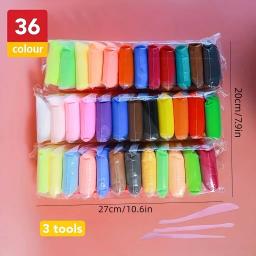36 Cores Air Set Argila Seca, Ultraleve Argila De Plástico Com Ferramentas Sculpting Para Educação Pré-Escolar E Artesanato DIY - Image 1