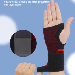 Luvas De Guarda De Mão De Esportes De Nylon De Malha, Pulseira De Suporte De Pulso, Manga Elástica De Palmeira, Fitness, 1Pc - Image 4