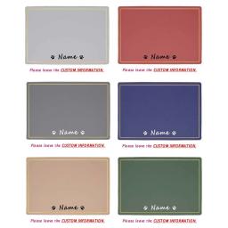 Custom Pet Food Bowl Mat, PU impermeável personalizado Placemat para o nome do cão, Fácil lavagem bebendo almofada de alimentação, Acessórios - Image 2