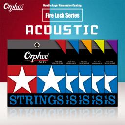 Orphee NOVA série Fire Lock Cordas de guitarra acústica Nano com revestimento duplo antiferrugem Cordas de guitarra de alto nível - Image 1