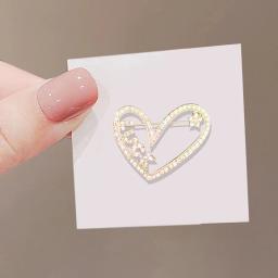 Broches De Flor De Cristal Para Mulheres, Broches De Coração De Luxo, Alfinete De Lapela De Cristal, Emblemas De Roupas, Presente De Jóias Corsage, Moda - Image 3