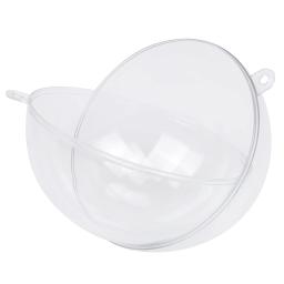 Transparente Open Plastic Ball Hanging Decorações, Tress, Ornamento Claro, Crianças, DIY, Fontes do partido, Casamento, Natal, 1Pc, 10cm - Image 4