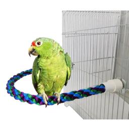 Aves suporte de poleiro brinquedos árvore selvagem vara pendurado trançado mastigar corda gaiola treinamento brinquedo para galhos pássaro gaiola de brinquedo acessórios - Image 3