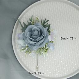 Casamento Boutonniere Silk Rosas Corsage Pulso dama de honra Pulseira Flores Noivo Buttonhole Suit Broche accesorios de boda - Image 3