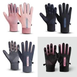 Mulheres outono e inverno esportes luvas quentes à prova dwaterproof água e anti deslizamento luvas de ciclismo vento e frio resistente atividade ao ar livre glo - Image 4