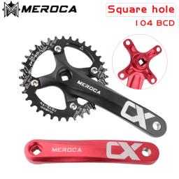 Meroca cx buraco quadrado bicicleta pedaleira 104bcd liga de alumínio ixf buraco quadrado mountain bike pedaleira 170mm 32t/34t/36t/38t/40t/42 - Image 6