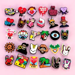 Bad Bunny Shoe Charms para Mulheres, Clips Sapatos, Acessórios Sandálias Cantor, Decorações de Sapatos, Novo, 1Pc - Image 6