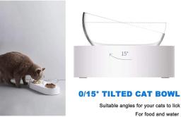 Petkit-Pet Food e Água Tigelas duplas, Tigela de gato Nano fresca, Evitar gatinho, Fadiga espinhal, Altura ajustável, Material de aço inoxidável - Image 3