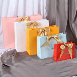 10 Pçs/lote Caixa de Presente de Papel Sacos De Papel de Presente Com Alça de Fita do Ouro Personalizado Saco Caixa de Presente de Negócios Para Pequenas Empresas - Image 5