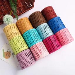 Rafia para Artesanato, Fio de Rafia Natural para Embrulho, Malha De Arame, Textura Matte, Fitas De Papel, DIY Hat Decor - Image 3
