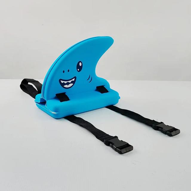 Placa de Flutuador Traseiro para Crianças com Aletas de Tubarão em Cores Vibrantes - Ideal para Piscinas e Lagos Divertidos e Seguros