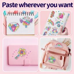 Pintura diamante adesivos Kits para crianças, Fácil DIY desenhos animados adesivos, Pintura por números, Artesanato para crianças, 12 48pcs - Image 4