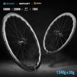 Ryet estrada rodas de carbono 50mm sinusoidal bicicleta jantes 22mm tubeless clincher freio a disco 36t catraca hub carbono bicicleta gancho roda - Image 2