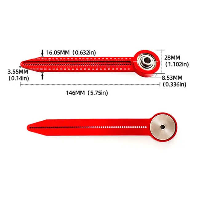 Ferramenta de Carpintaria Ajustável em Alumínio para Desenho Circular 146-340mm - Bússola Métrica e Britânica com Scribe Fixo para Marcação Precisão.