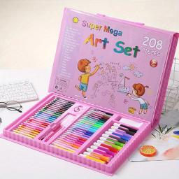 Conjunto de Caneta Aquarela para Pinturas, Arte Suprimentos, Inclui Muitas Ferramentas Coloridas Aleatórias, Presente Artístico, 208 Peças - Image 3