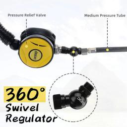 Conjunto De Cilindro De Oxigênio Para Mergulho, Tanque De Ar Subaquático, Bomba De Mão, Equipamento De Mergulho, Snorkel, X5000Plus, 2L - Image 5