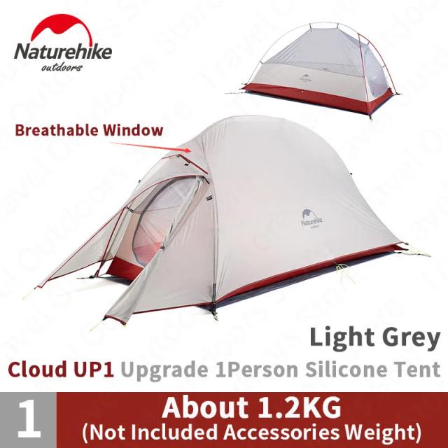 Barraca Naturehike Nuvem Up Impermeável para 1 Pessoa - Leve, Silicone e Nylon 20D