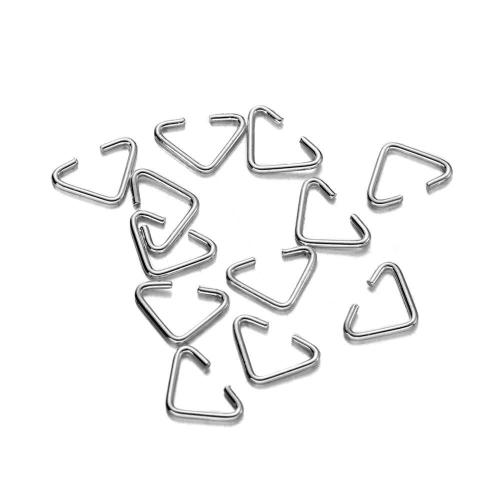 100 pçs 6x9mm metal ferro triângulo fechos fivela conectores fechos ganchos para diy pulseira colar jóias fazendo acessórios - Image 1