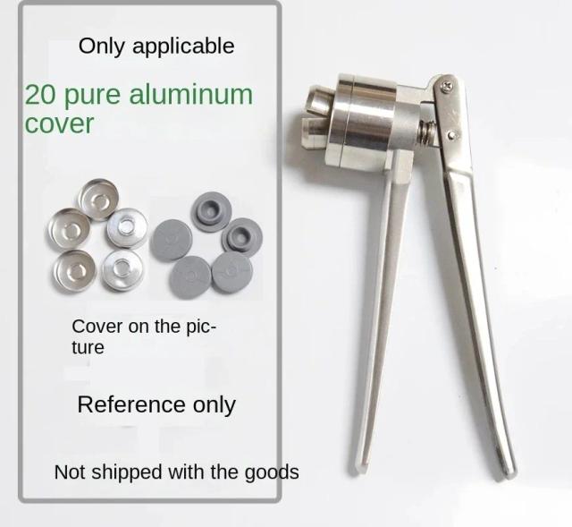 Máquina Manual de Selagem de Garrafas Pequenas em Aço Inoxidável para Laboratório - Crimpagem de 13mm e 20mm