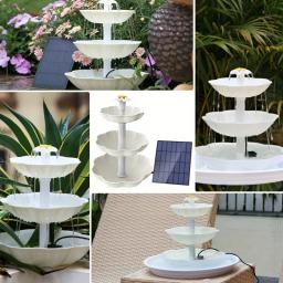 Fonte de água solar para banho de pássaros, destacável, faça você mesmo, fonte de paisagismo para banho de pássaros, decoração de jardim, alimentador de pássaros ao ar livre - Image 6