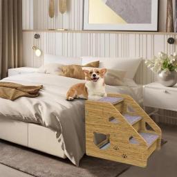 Escadas de Cama Portátil Removível para Animais, 3 Degraus, Rampa, Escada, Suprimentos para Cachorro Pequeno, Gato, Camas Altas, 1Pc - Image 6