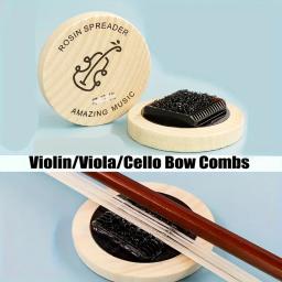 Preto Rodada Violino Bow Escova de Cabelo, Madeira, Redonda, Cauda Comb, Durável, DIY, Erhu Escova Bow, Violoncelo portátil Arcos Escovas, Ferramenta de limpeza - Image 6