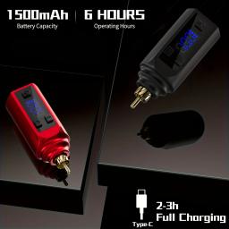 Fonte de alimentação recarregável para tatuagem, Pen Kit sem fio, bateria sem fio, tatuagem Acessórios, 1500 mAh, 1pc - Image 4