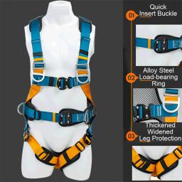 Full Body High Altitude Work Safety Harness, Cinto De Segurança De Cinco Pontos, Escalada Ao Ar Livre, Equipamento De Proteção De Construção - Image 3